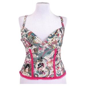 Colorful Patterned Corset Top